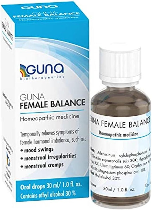 GUNA Female Balance Homeopathic Medicine, 1 Ounce for Symptoms of Hormonal Imbalance, Mood Swings, Cramps