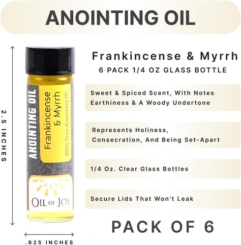 Oil Of Joy 1/4 Package 6 Swanson Christian Products Anointing Oil - Frankincense and Myrrh - Ounce