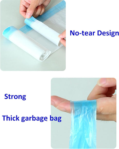 100pcs Small Tear-Free Drawstring Trash Bags, 4 Gallon Unscented for Bathroom Kitchen