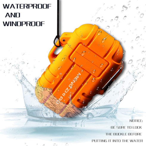 Outdoors Waterproof Lighter - USB Electronic Rechargeable Double Arc Plasma Lighter for Camping, Hiking, BBQ (Orange)