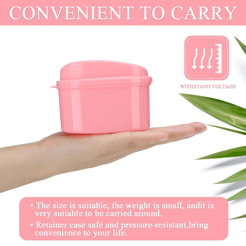 Zubebe 20 Pcs Denture Bath, Bulk Denture Holder with Strainer Basket, Dental Cup for Travel Cleaning, 5 Colors