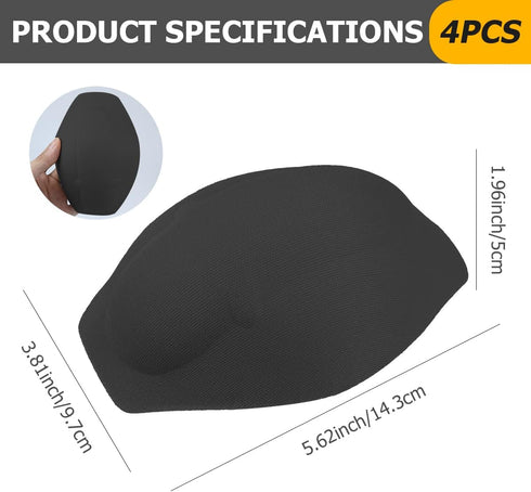 3D Men Enlarge Front Pad, 4 PCS Thickened Sponge Cushion Swim Trunks Cup Crotch Pad - Protection Sponge Enhancement Cup Pouch Pad(Black) by FERCAISH