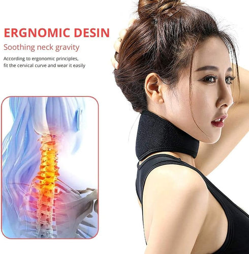 XFYJR Tourmaline Magnetic Therapy Self-Heating Neck Pad Thermal Massager Cervical Spine Protection Cervical Support