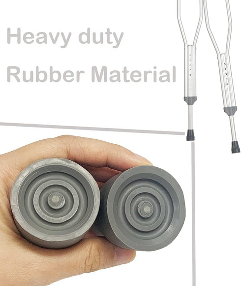 Crutch Tips, Replacement Medical Cane Tips, 7/8 Inch, Gray, 2 Pcs