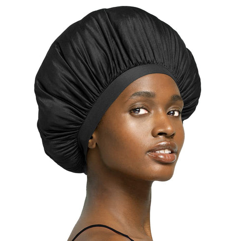 Stay On Satin Edge Bonnet Extra Large - Black