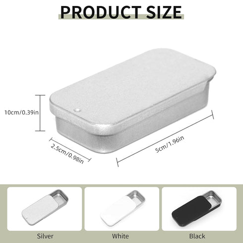 Lip Balm Tins Slide Top Tin Containers for Lip Balm Crafts Storage Kit - 0.25oz 3 Pack (WHITE)