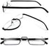 2 Pack Half Frame Reading Glasses for Men and Women, Lightweight Computer Readers with Portable Case 1.75