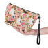 Mumeson Small Toiletry Cosmetic Handy Bag for Women, Pink Floral Beagles Zipper Closure Travel Pouch
