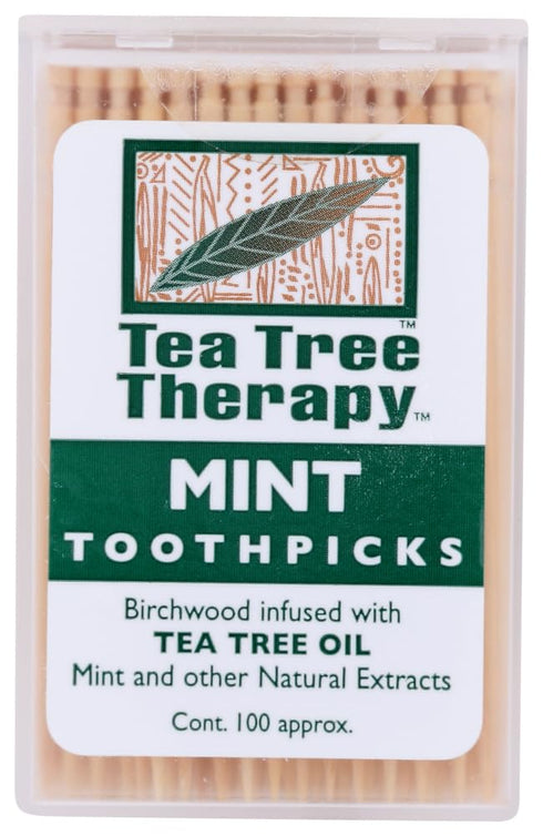 Tea Tree Therapy Toothpicks, Mint - 100 Toothpicks