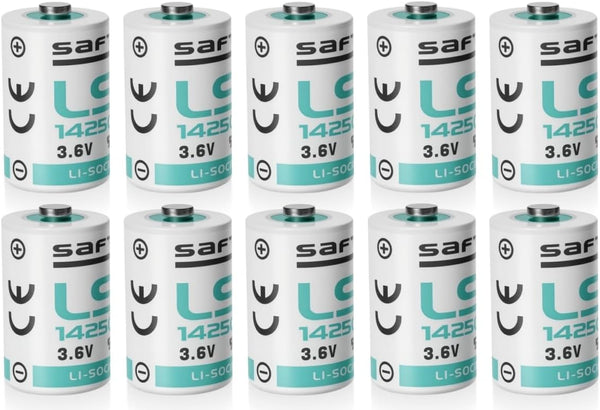 KCATDREY 10 X LS14250 1/2 AA 3.6V Batteries 1200mAh Use for Computers Memory