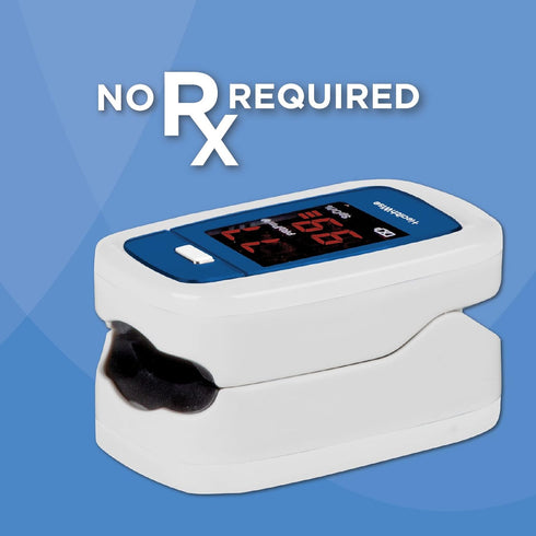 HealthWise Pulse Oximeter - Blood Oxygen Saturation Monitor with Lanyard and Batteries for Portable Spot-Check