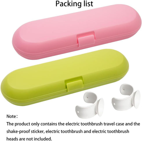Nincha Plastic Electric Toothbrush Travel Case for Oral-B Pro Series, 2 Packs (Green & Pink)