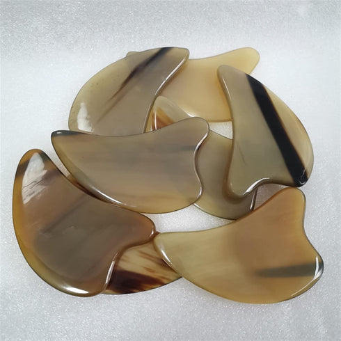 MObyat 1Pcs Natural Ox Horn Gua Sha Board Gouache Face Massager Lift Neck Body Scraping Massage Beauty Tools Physical
