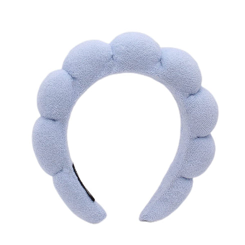 Spa Headband for Women, Cute Terry Towel Head Band for Skincare, Makeup Removal, Sponge Spa Headband, Blue