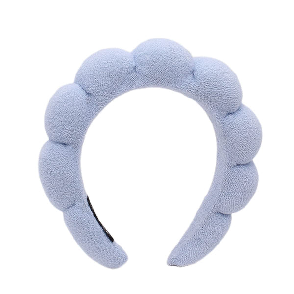 Spa Headband for Women, Cute Terry Towel Head Band for Skincare, Makeup Removal, Sponge Spa Headband, Blue