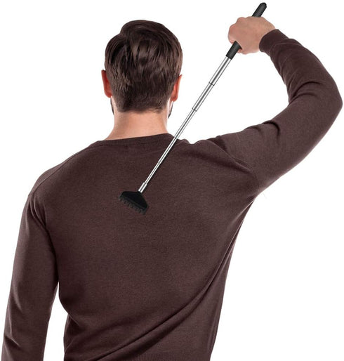 6 Pack Extendable Back Scratcher - Portable Telescoping Metal Hand Massager with Soft Rubber Handles