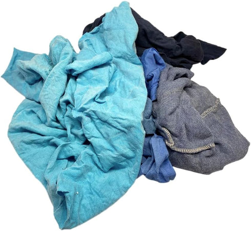 Recycled Color Knit Cleaning Rags - Bulk T-Shirt Cotton Cloth Rag in a Bag, Wipes for House and Garage (2 lbs.)