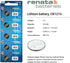 Renata CR1216 Batteries - 3V Lithium Coin Cell 1216 Battery (25 Count)