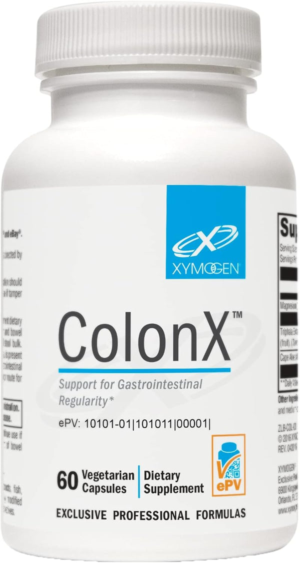 XYMOGEN ColonX - Triphala Supplement with Magnesium Citrate & Cape Aloe - Supports GI Motility, 60 Capsules