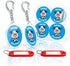 Sovelirix Nut Peanut Dairy Shellfish Wheat Egg Allergy Alert Keychain Set, Food Allergy