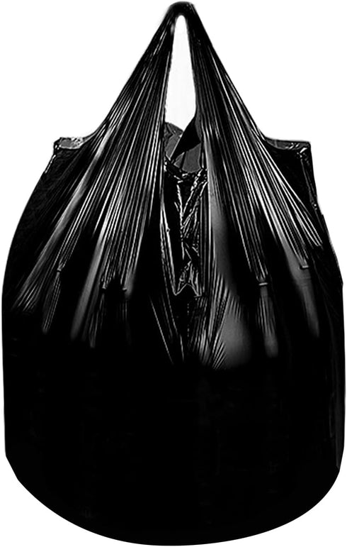 4 Gallon Trash Bags with Handles, 80 Counts, Unscented, Black, Size 45 * 55cm, 1Mil Thickness