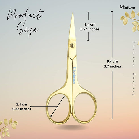 Professional Grooming Scissors, Small Curved Stainless Steel Eyebrow Scissors for Women, Manicure & Beauty