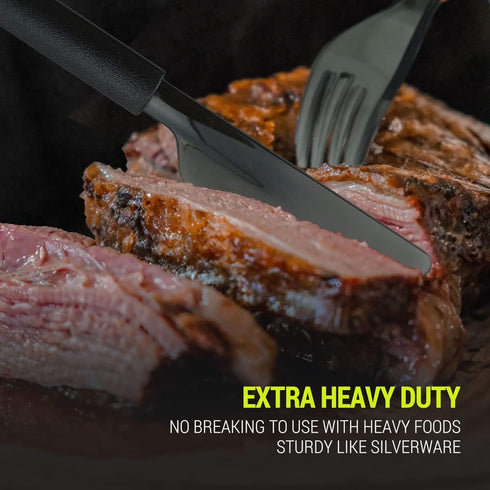 3X Heavy Duty Plastic Knives Individually Wrapped, 100 Pack Black Disposable Plastic Knives Bulk, Perfect for Catering