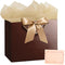 PrintGuru 13 Large Brown Gift Bag with Tissue Paper and Greeting Card, Paper