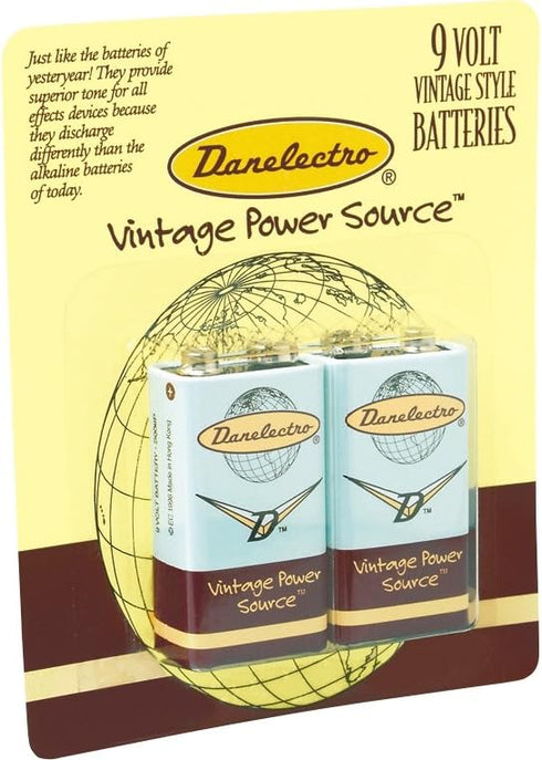 Danelectro 2D9V 9V Batteries, 2 Pack