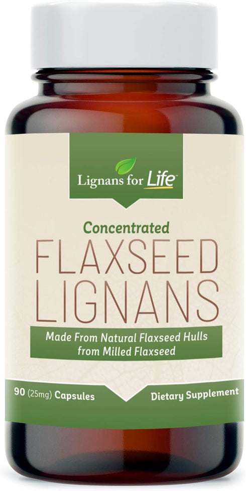 Lignans For Life Flaxseed Lignans for Dogs, 90 Capsules, 25mg SDG Lignans from Flaxseed Hulls, Natural Flaxseed