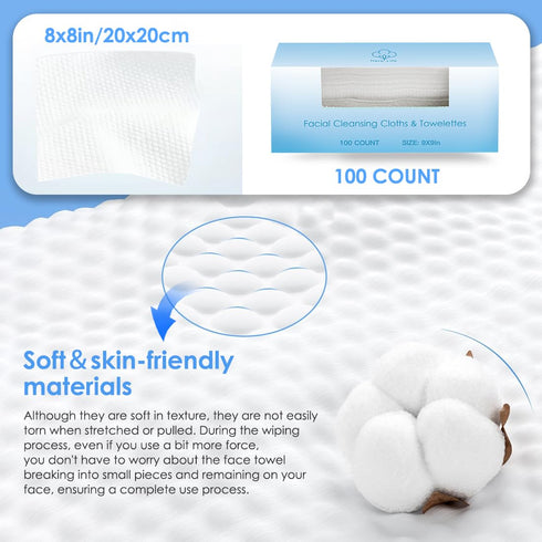 Herb Life 100 Pcs-Disposable Face Towels, Disposable wipeFacial Cleansing Cloths & TowelettesDisposable Cleansing
