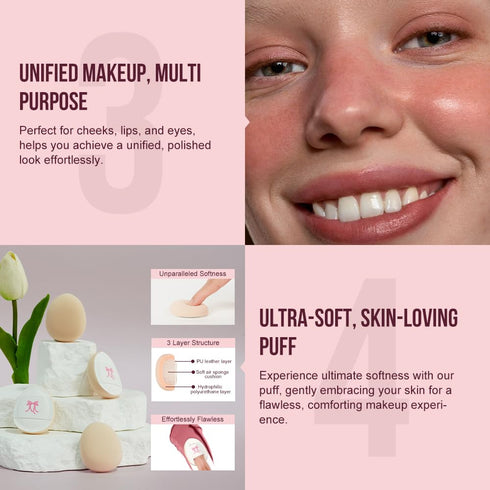 Multi-Use Makeup Cream Blush Stick, Unidollss 3-in-1 Buildable Blush for Cheeks, Eyes, and Lips, Hydrating Formula (04