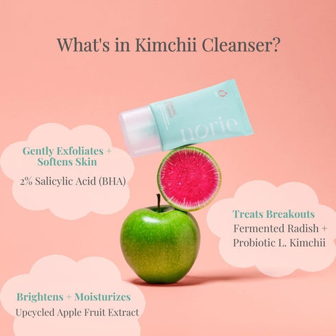 Norie Ultra-Clean, Fragrance Free Daily Gel Kimchii Cleanser with Probiotic Ingredient for Sensitive Skin