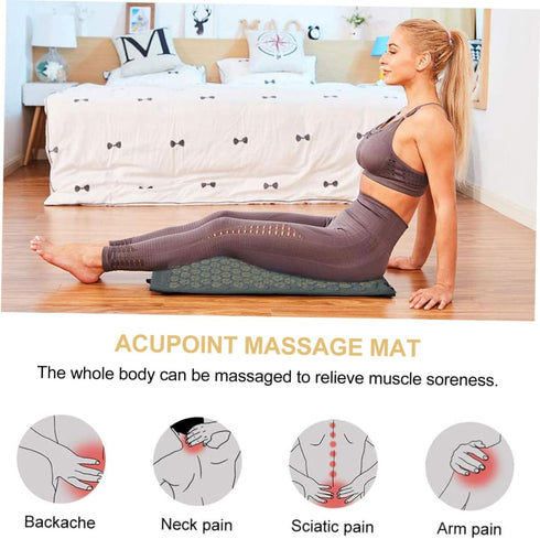 Set FRCOLOR Acupressure Massage Mat and Relief Massage Pillow with Non-Slip Surface, Portable Carrying Bag Included