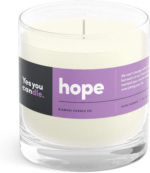 Hope Inspirational 8oz Highly Scented Candle, Soy, Made in USA, Pure Essential Oils, Vanilla and Sandalwood
