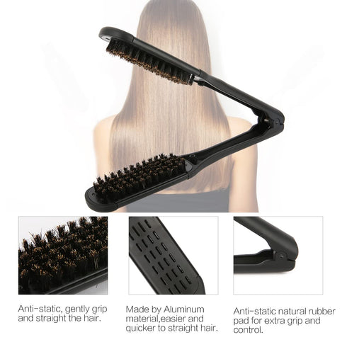 MEN'S GROOMING BARBER PRO Boar Bristle Hair Brush, Double Sided Oblong Brush for Dry Straight Hair, Unisex