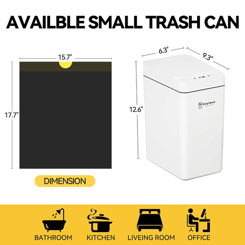Small Trash Bags, 2.6 Gallon Drawstring Garbage Bags, 75 Count Portable PE Trash Bags for Office Bedroom Bathroom, Black
