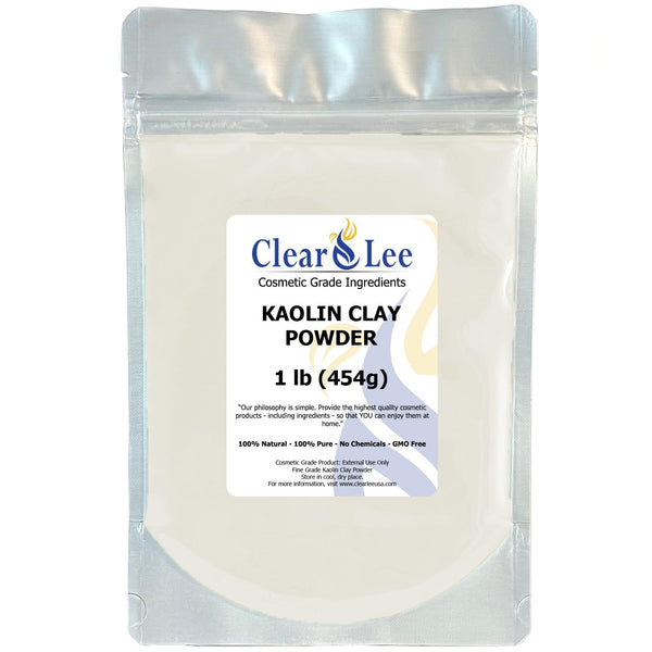 Kaolin Clay Cosmetic Grade Powder, 100% Pure Natural for Skin Detox and DIY Clay Face Mask (1 LB)