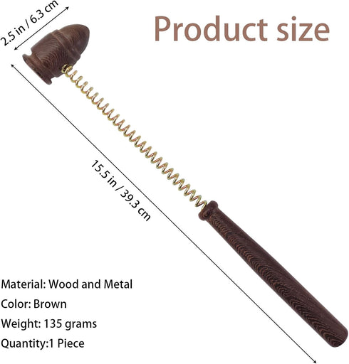Hikiwin Hammer,Long Hammer,Wood Massager,Brown,15.5 Inches,1 Wooden Spring Massage Size Manual Lymphatic Drainage