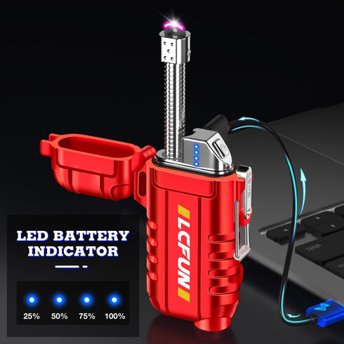 LcFun Rechargeable Electric Plasma Lighter, Windproof Arc USB C Lighter for Camping Gear, Survival Kits, Tactical Gear,