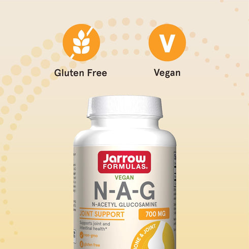 Jarrow Formulas N-A-G 700mg, 120 Veggie Capsules - N-Acetyl Glucosamine for Bone & Joint Support, Up to 120 Servings