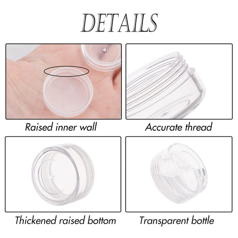 ZEJIA 3 Gram Sample Containers with Lids, 50 Count Tiny Jars, 3ML Makeup Cosmetic Containers for Beauty Products