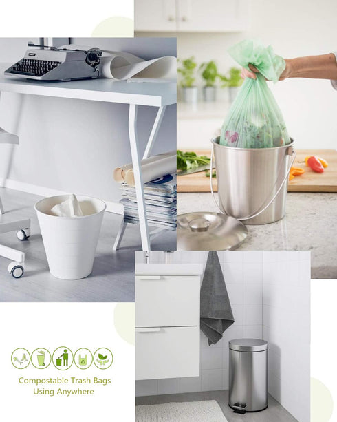 AYOTEE 75 Counts Mini Garbage Bags, 1.2 Gallon Small Compostable Trash Bags for Home, Fit 4.5 or 5 Liter Cans