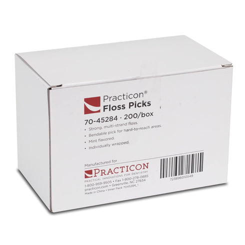 Mint Flavored Floss Picks, Individually Wrapped, Bulk Pack of 200