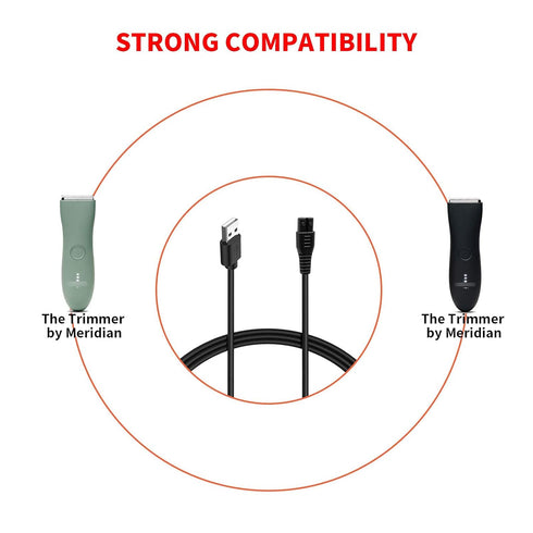 MEROM Charger for Meridian Grooming Electric Shaver Trimmer, Replacement Charging Cable Compatible with Power Cord
