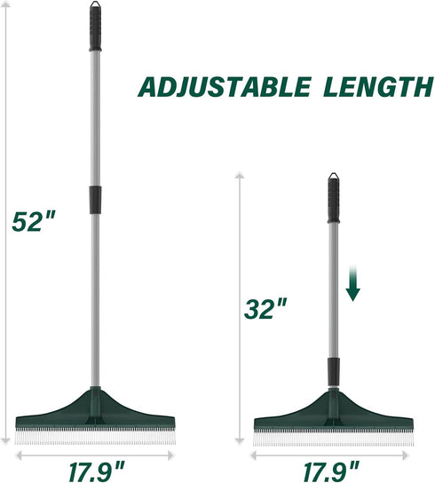 Artificial Turf Rake Carpet Rake, SOYUS Grass Broom Hand Rake with Adjustable Handle, Steel 32 to 52 Inches