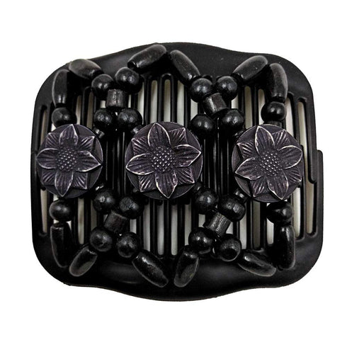 LOVEF 4 Pcs Wood Double Combs, Magic Hair Clips, Bun Maker Hair Accessories