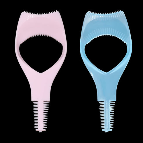 yueton 2pcs 3 in 1 Upper Lower Lash Makeup Eyelash Tool, Mascara Applicator Guide, Cosmetic Comb