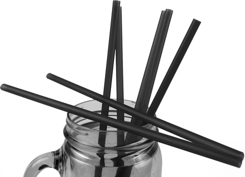 Made in USA Pack of 250 Black (9" X 0.29") Individually Wrapped PLA-Corn Starch Smoothie Drinking Straws