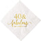 Crisky 40 and Fabulous Cocktail Napkins Gold for Women, 40th Birthday Decorations, 50Pcs, 3-Ply Supplies